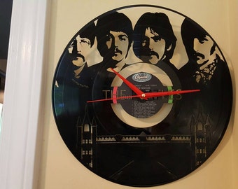 The Beatles Vinyl Record Clock