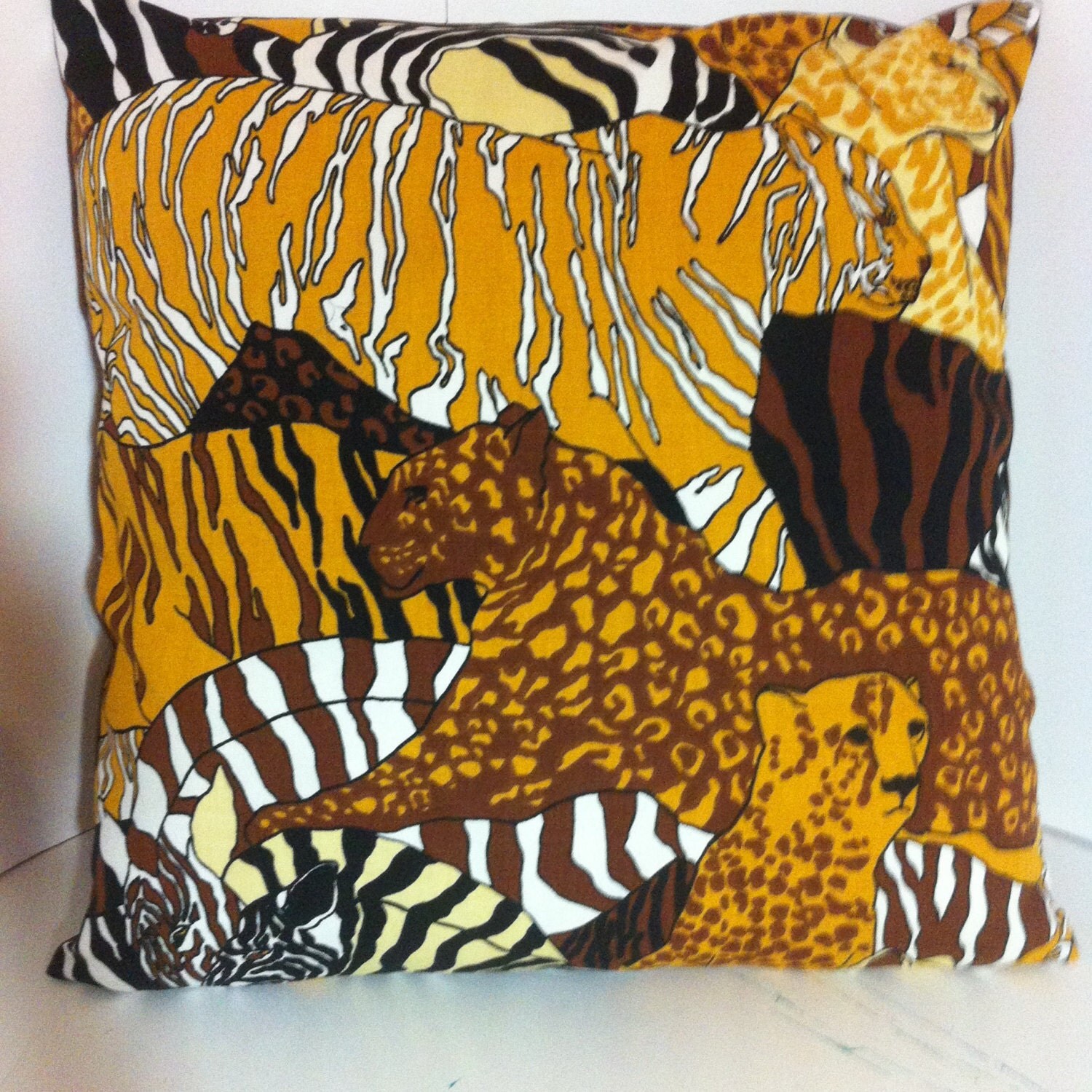 Beautiful and Rare Large Scale Animal Design Pillow with