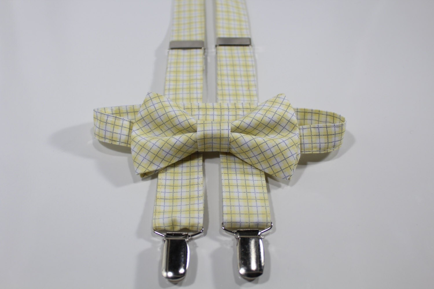 Yellow plaid suspenders set for boys by PetitsEnfantsCloset