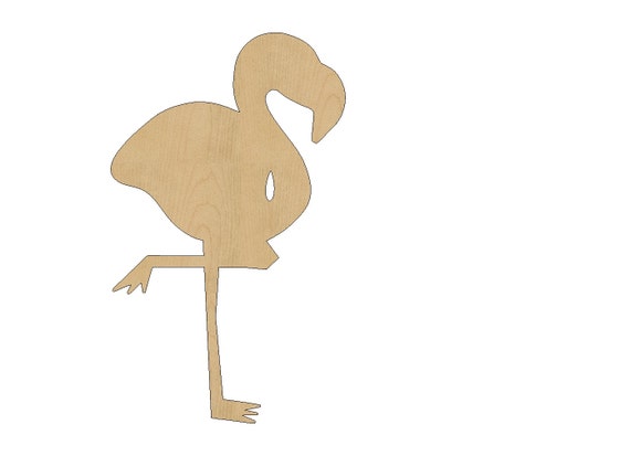 Flamingo Bird Cutout Shape Laser Cut Unfinished Wood Shapes