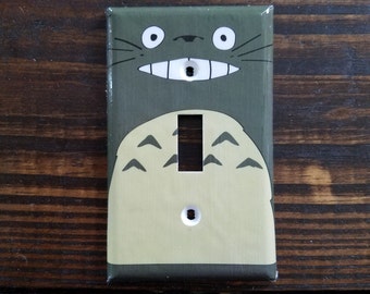 Gray Totoro Single Toggle Light Switch Cover | Studio Ghibli - My Neighbor Totoro - Nursery - Totoro Baby - Disney Decor - Anime Decor