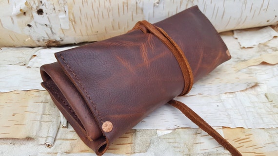 Large Leather Pipe & Tobacco Pouch