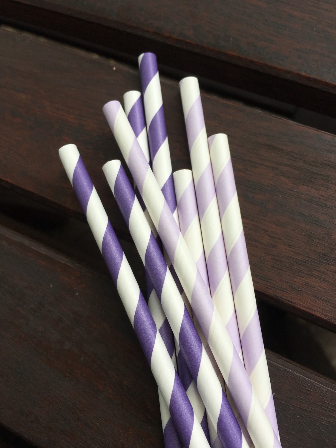 Lilac & Purple Paper Straws Set of 10