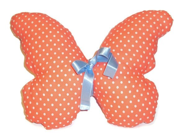 Decorative pillow, children toy, fabric butterfly, stuffed pillow, children fabric toy, children gift, soft children pillow, nursery pillow,