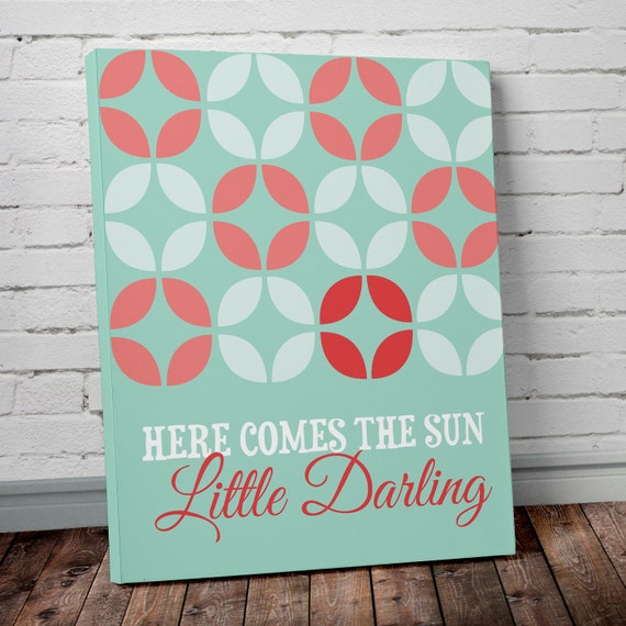 Here Comes the Sun Little Darling in Mint and Coral Colors