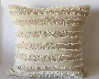 Designer Accent Pillow - Beige Pillow - Decorative Pillow Cover 20" x 20"