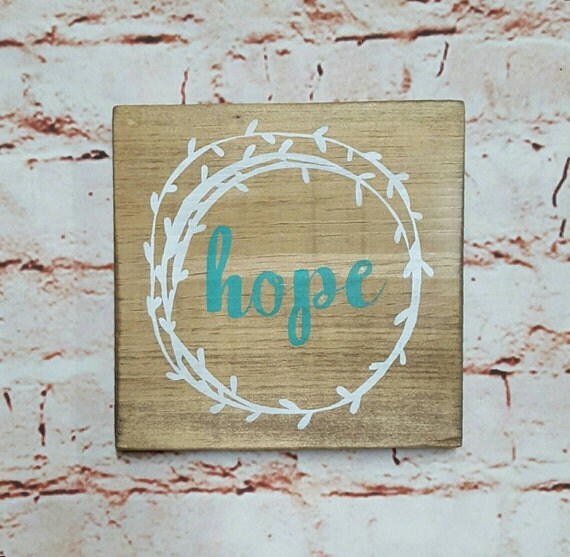 Wooden sign Hope Wood signs sayings Handpainted by CountryPallets