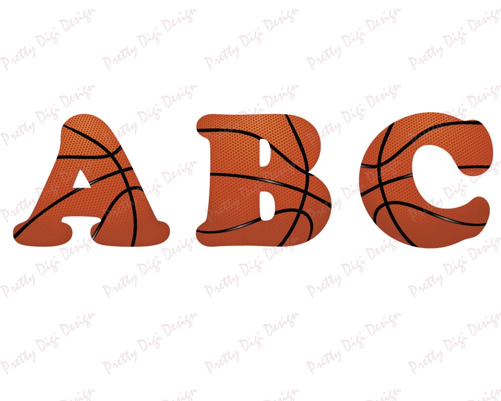 Basketball letters and numbers Basket clip art Card