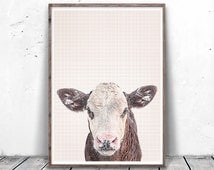 Unique cow art related items | Etsy