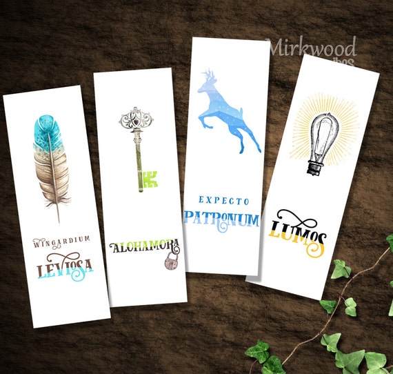 printable harry potter bookmarks wizard spells and charms