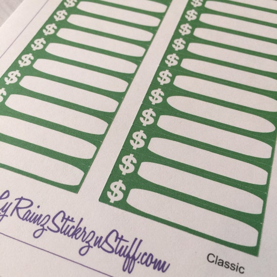 Money Sticker Strips for the weekly layout section in the