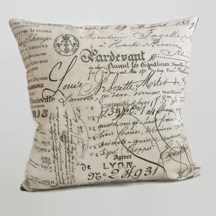 Document Pillow Brown Script Word Decorative Zippered Throw
