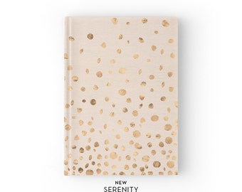 Hardcover Journal / Hardcover Notebook - Organic Dots, Pink, Gift for Her, NewSerenityStudio