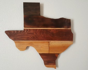 Rustic Texas Shaped Reclaimed Wood Wall Art - Rustic Wedding Guestbook- Unique Gift Idea