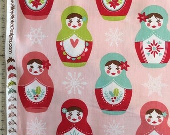 Merry Matryoshka Fabric by the Yard-Riley Blake C4380 pink