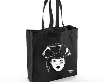Cabas-Totebag "LEFT EYE" 100 % coton bio