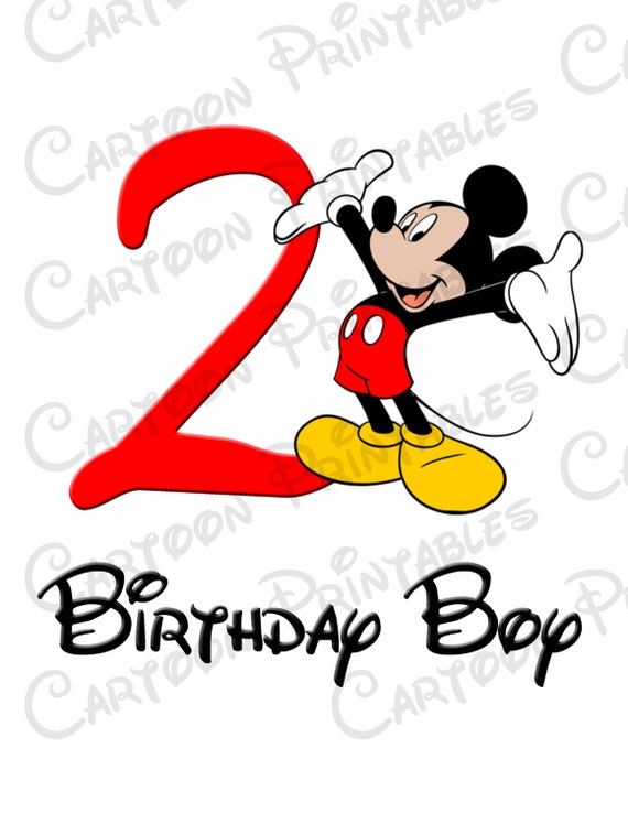Mickey Mouse Second 2nd Birthday Boy IMAGE Printable Clip Art