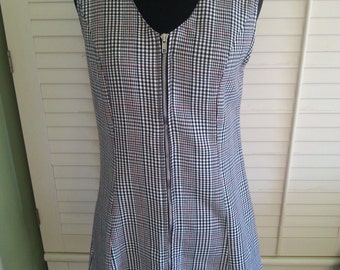 1980's dress, vintage punk dress, vintage black and white dress, 1980's punk dress.