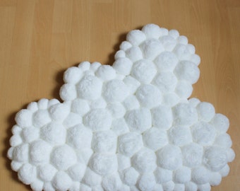Cloud Rug, Pom Pom Rug, Pompom Rug, Nursery Rug, Baby Rug, Baby Room Decoration, Soft Rug, Fluffy Carpet, Washable Rug, Handmade Rug