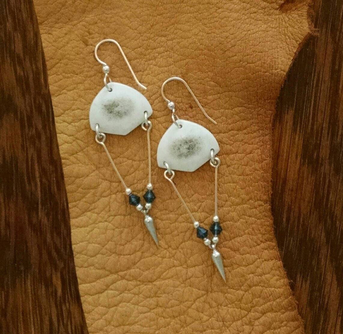 Antler Jewelry Antler Earrings Elk Antler Sterling Silver