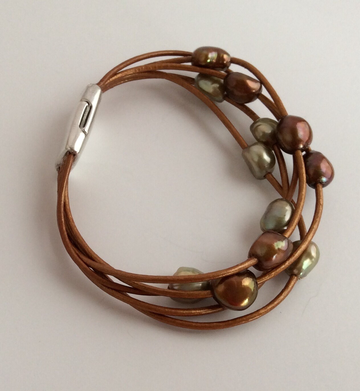 Leather Bracelet 5 Strand Leather Bracelet by FallviewJewelry