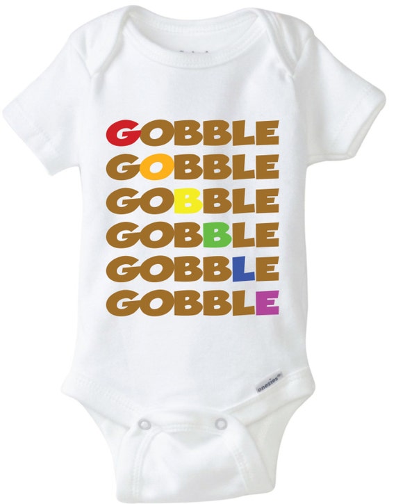 Download Thanksgiving Gobble Baby Onesie Design SVG DXF EPS Vector