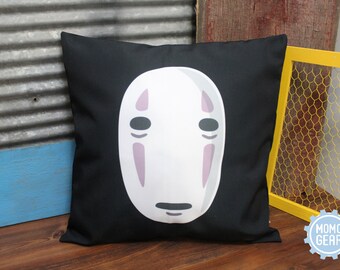 Studio Ghibli No Face Spirited Away Pillow Cover, Anime Decorative, Anime Throw Pillow, Anime Home Decor
