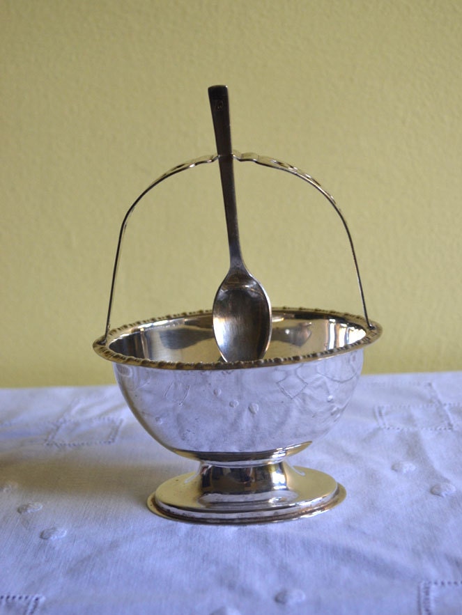 Vintage Sugar Bowl Silver Plated Italian Ornate Sugar Bowl