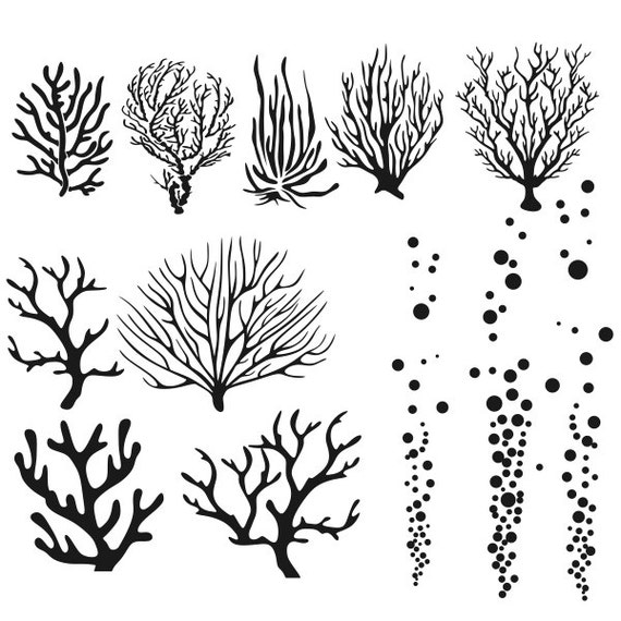 Download Coral Ocean Cuttable Design SVG DXF EPS use with Silhouette