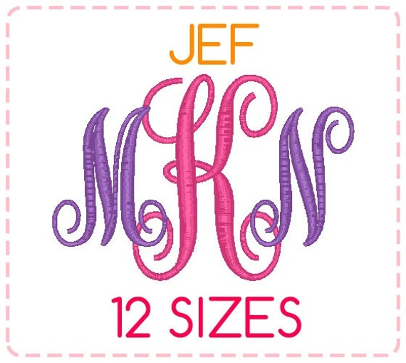 12 sizes jef format vine monogram font embroidery designs 12 sizes jef format vine monogram font embroidery designs