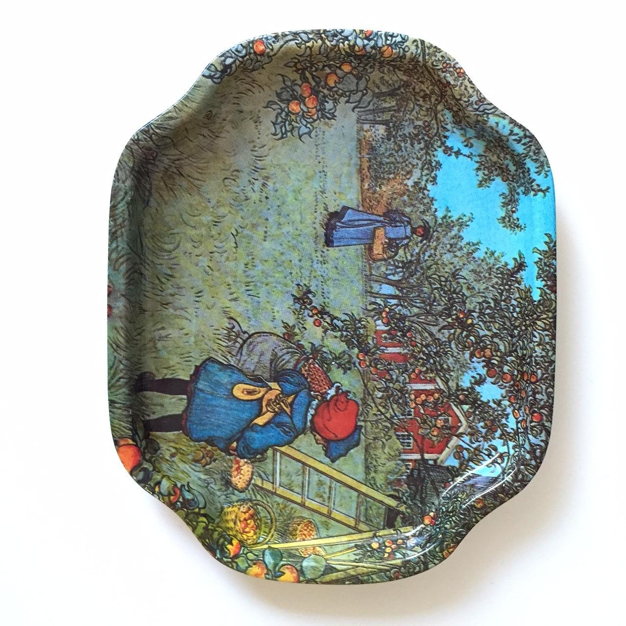 Swedish folk art tray // Small serving tray // Vintage decor // Swedish ...