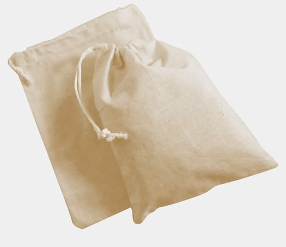 Plain calico drawstring bag Gift bag Favor Bag Shoe bag