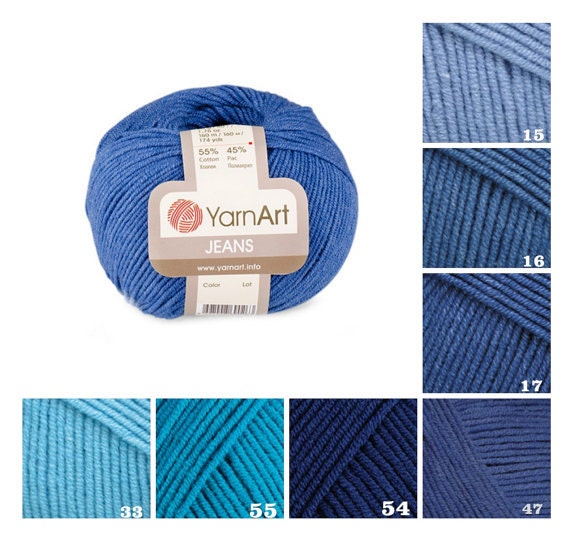 YarnArt JEANS blue pattern yarn 55 cotton yarn crochet
