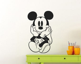 Mickey Mouse Wall Decal Disney Cartoon Vinyl Sticker Bedroom Poster Stencil Nursery Girl Boy Baby Kids Room Art Decor Removable Mural 40ct