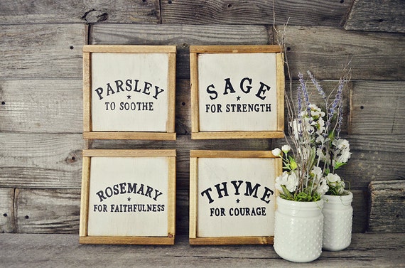 CLEARANCE Rustic Framed Herb Signs Kitchen Decor Rustic Home CLEARANCE Rustic Framed Herb Signs Kitchen Decor Rustic Home