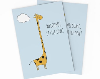 Printable Birthday Card. Giraffe Birthday Card. Printable