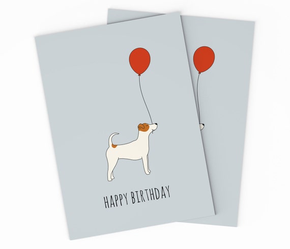 PRINTABLE Jack Russel Terrier Birthday Card Digital Birthday