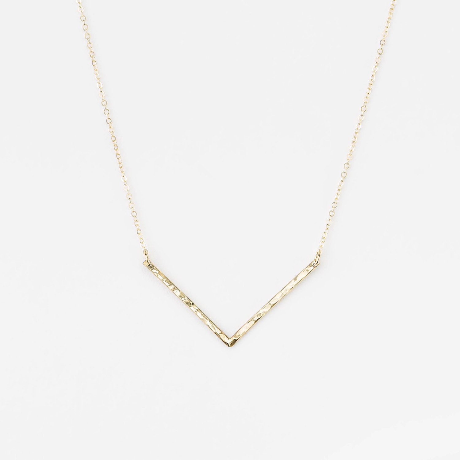 Dainty Wide V Necklace Gold or Silver / Layering Necklace