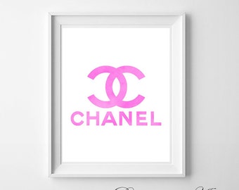 pink chanel logo – Etsy