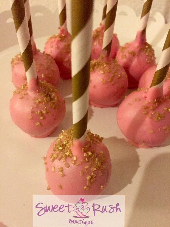 Pink and Gold Cake Pops