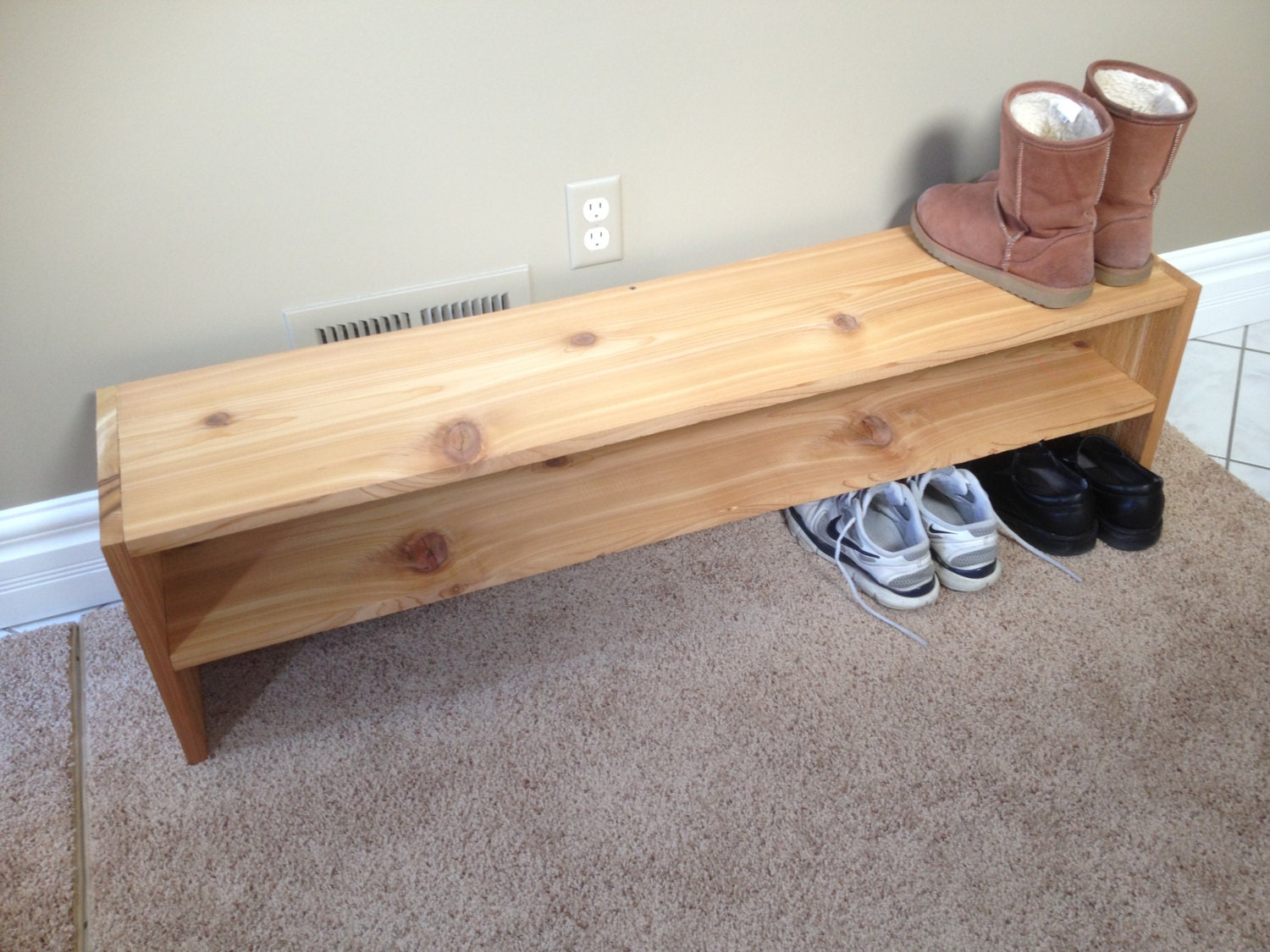 Cedar Shoe Rack 60 5ft by dcwwoodcraft on Etsy