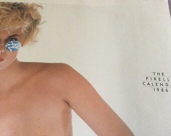 Vintage Pirelli Callendar. 1986. Topless classic