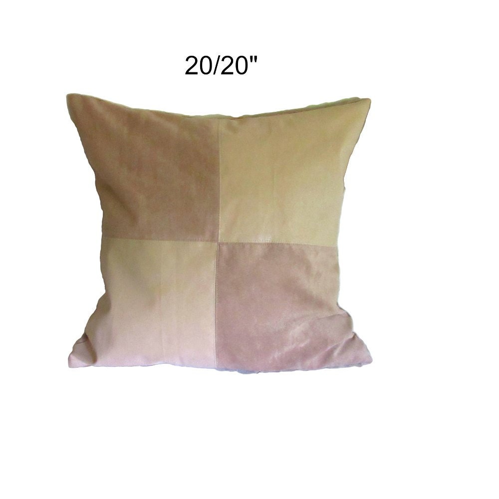 Decorative pillow covers beige faux leather faux by GinaArtHouse