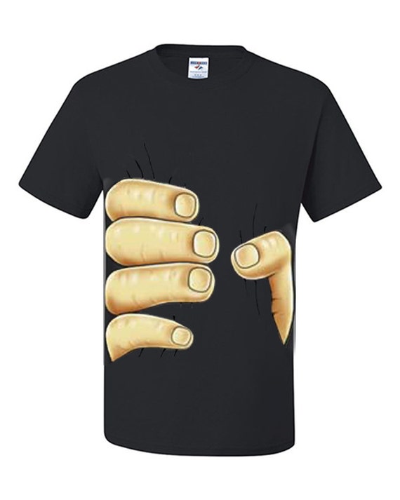 Huge Male Hand Squeezing T-Shirt Funny Giant Hand by ngtshop