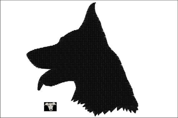 Download German Shepherd Dog Head Silhouette Embroidery Mini Designs in