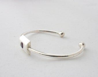 Heavy Intuition African Amethyst Sterling Silver Cuff