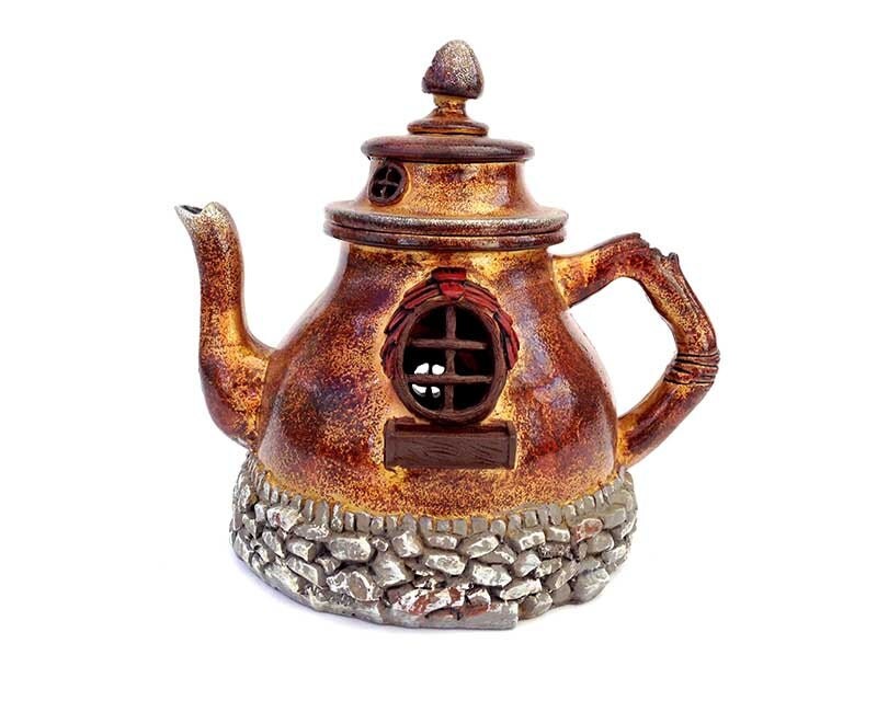 Fairy house fairy garden fairy teapot by FairyDustedMiniature