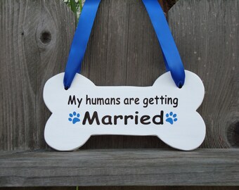 Dog Bone Wooden Save the Date, Pet Engagement Photo Prop