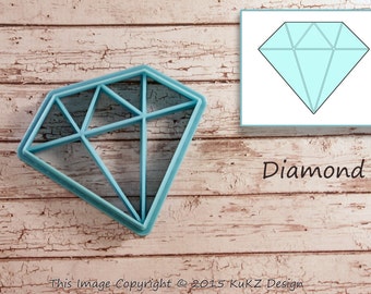 Diamond cookie cutter / Cookie cutter plaque / fondant cutter