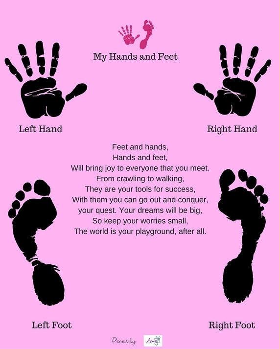 Printable Girl Hands and Feet Keepsake Poem